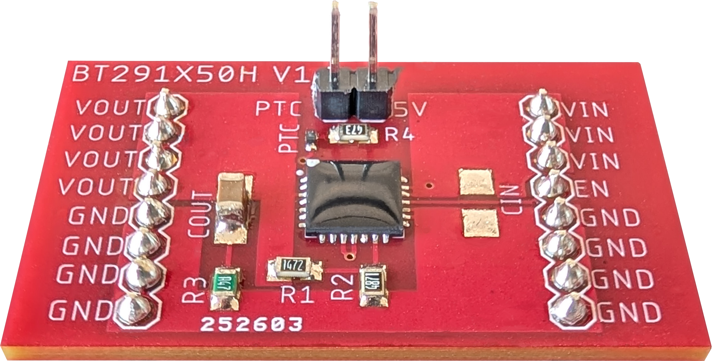 BT29 series evaluation board with the QFN Enhanced Linear Regulator at center