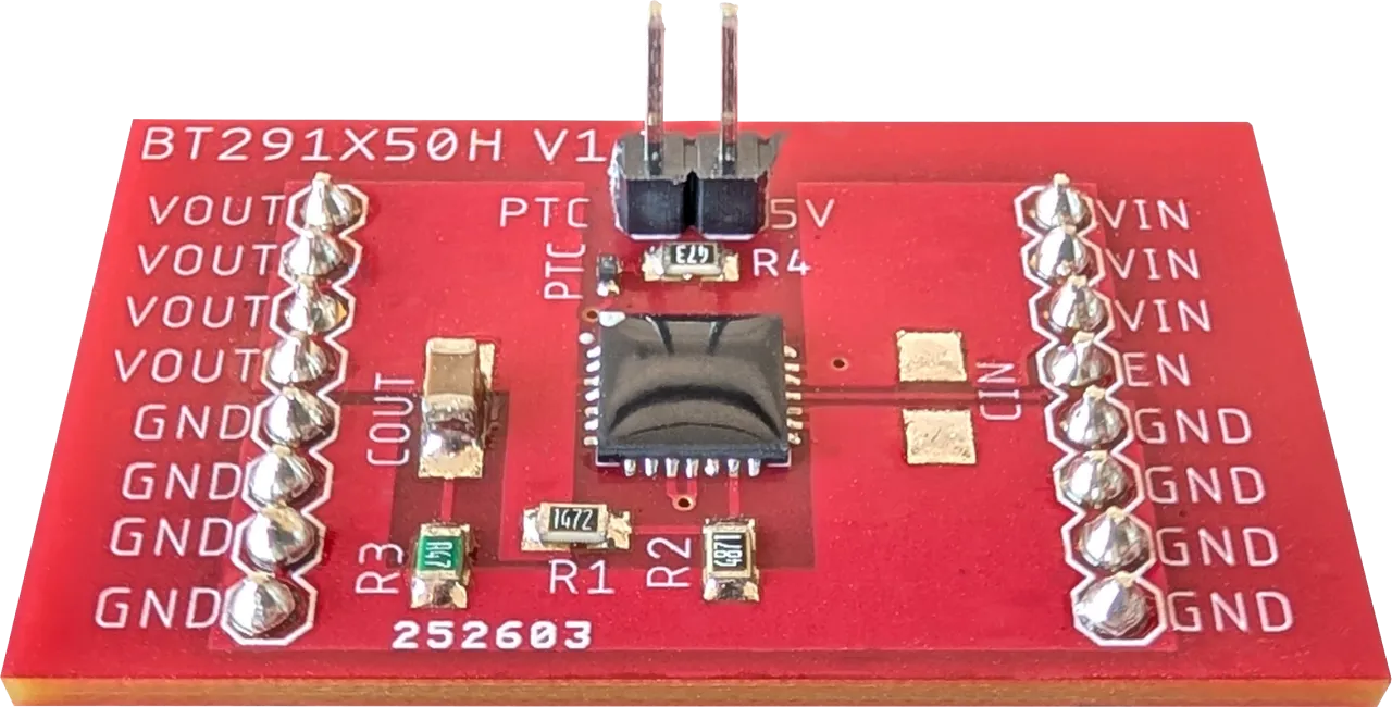 BT29 series evaluation board with the QFN Enhanced Linear Regulator at center